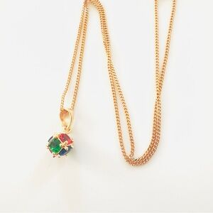 New 18K rose Gold plated elegant Multicolor Pendant Choker.